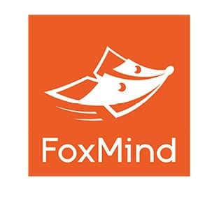 Orangefarbenes quadratisches FoxMind-Logo mit weißem, stilisiertem Fuchs-Icon und dem Schriftzug „FoxMind“ darunter.